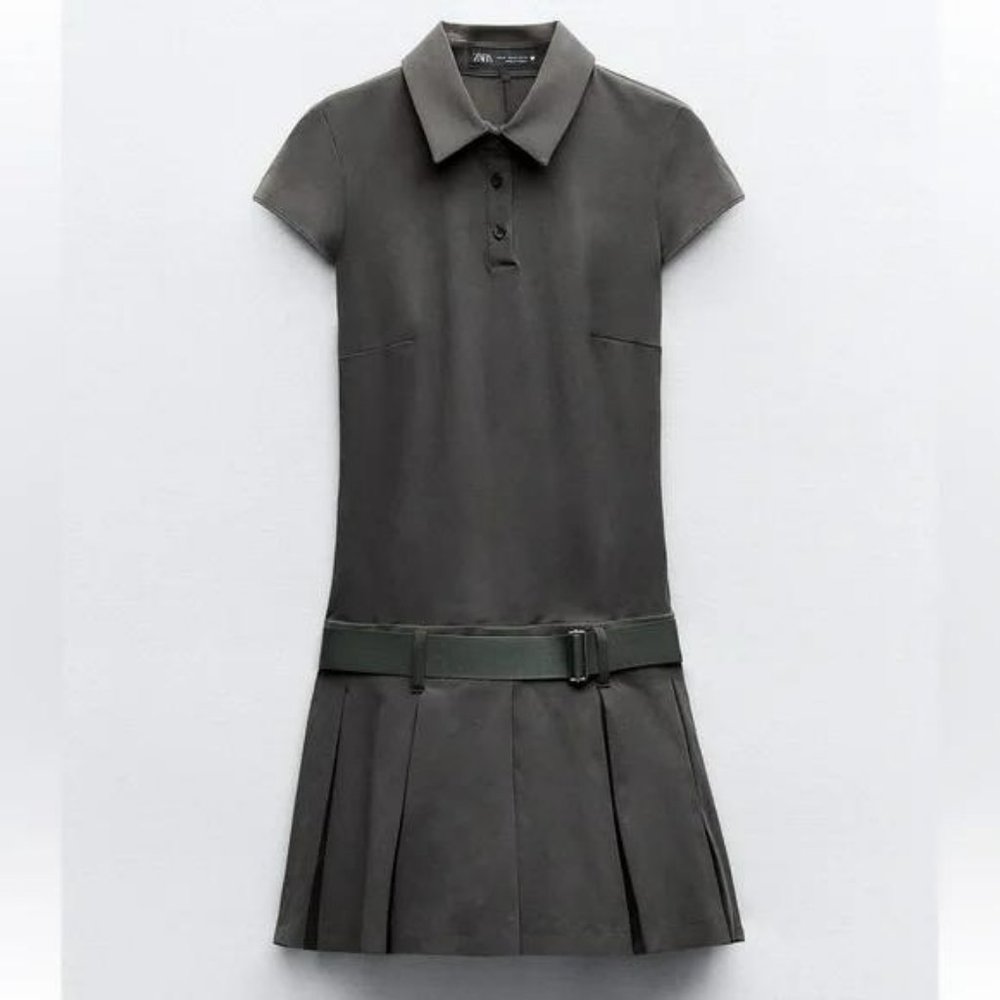 ZARA BOX PLEAT MINI SHIRTDRESS - Picture 1 of 2